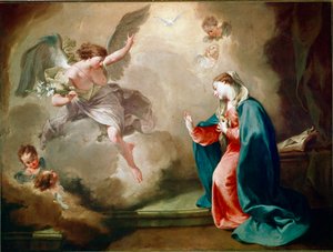 Bebådelsemålningen av Giambattista (Giovan Battista) (Giovanni Battista) Pittoni (1687-1767) av Giovanni Battista Pittoni
