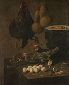 Stilleben med kycklingar och ägg av Giovanni Battista Recco
