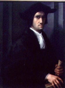 Porträtt av en man (panel) av Giovanni Battista Rosso Fiorentino