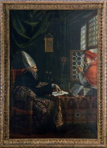 Den helige Hieronymus framträder för den helige Augustinus av Giovanni Battista Tassinari