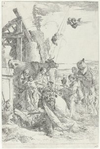 Tillbedjan av Kristusbarnet av Three Magi Scherzi di fantasia (serietitel) av Giovanni-Battista Tiepolo