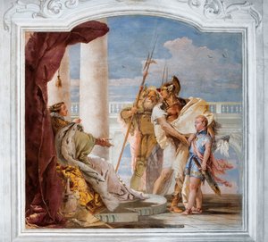 Aeneid presenterar Amor, förklädd till Ascanius, för Dido, från Aeneidens rum i Palazzina, 1757 av Giovanni Battista Tiepolo