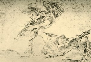 Änglar som spelar musikinstrument, c1755, 1928 av Giovanni Battista Tiepolo
