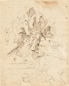 Klassiska figurer samlade runt en urna av Giovanni Battista Tiepolo