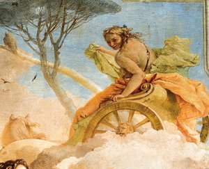 Detalj av Armida, från Armida bortförande av den sovande Rinaldo, från Jerusalems rum Levererad i Palazzina, 1757 av Giovanni Battista Tiepolo