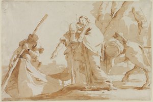 Flyg till Egypten: The Holy Family Embarkment, ca. 1735. av Giovanni Battista Tiepolo