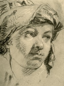 Head of a Girl with a Turban, mitten av 1700-talet, 1928 av Giovanni Battista Tiepolo