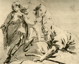 Heliga familjen, mitten av 1700-talet, 1928 av Giovanni Battista Tiepolo