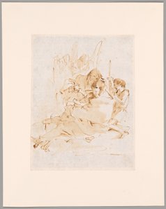 Den heliga familjen med Johannes och två änglar av Giovanni Battista Tiepolo