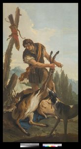 Jägare med rådjur, 1718 av Giovanni Battista Tiepolo