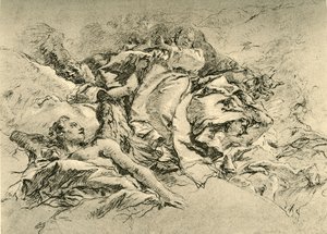 Madonna i moln omgiven av änglar, c1754, 1928 av Giovanni Battista Tiepolo