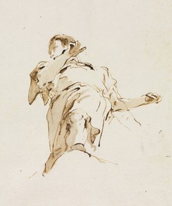Manlig figur sedd underifrån, ca. 1740-talet. av Giovanni Battista Tiepolo