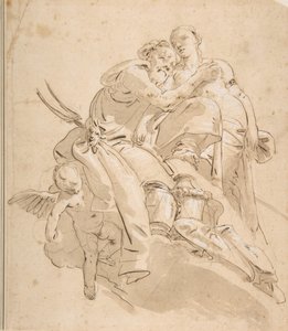 Marin gudom med åtföljande kvinnlig figur, ca. 1716-1770. av Giovanni Battista Tiepolo