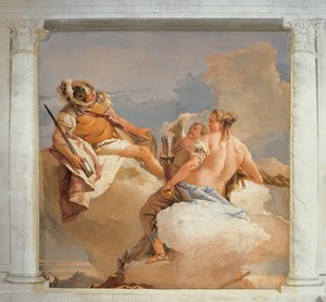 Mars och Venus, från Room of Olympian Deities in the Foresteria (Guesthouse) 1757 av Giovanni Battista Tiepolo
