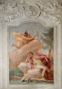Merkurius uppmanar Aeneas att lämna Kartago, från Aeneidens rum i Palazzina, 1757 av Giovanni Battista Tiepolo