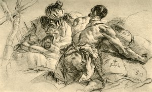 Orientaliska köpmän med varubalar, 1753, 1928 av Giovanni Battista Tiepolo