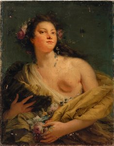 Porträtt av en dam som Flora av Giovanni Battista Tiepolo