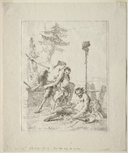 Scherzi di Fantasia: Den lyckliga satyren och hans familj av Giovanni Battista Tiepolo