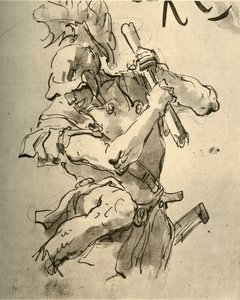 Soldat höjer armen för att slå, mitten av 1700-talet, 1928 av Giovanni Battista Tiepolo
