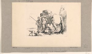 Soldat med häst och brudgum, från Vari Capricci av Giovanni Battista Tiepolo