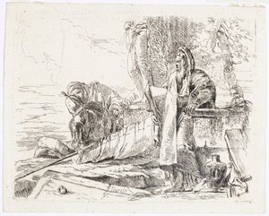 Stående filosof med en stor bok, från Vari Capricci av Giovanni Battista Tiepolo