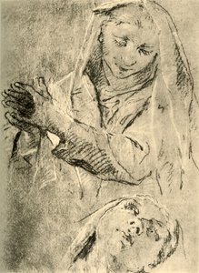 Studier av en madonna, mitten av 1700-talet, 1928 av Giovanni Battista Tiepolo