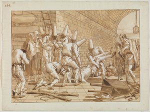 Begravningen av Punchinello, ca 1800 av Giovanni Battista Tiepolo