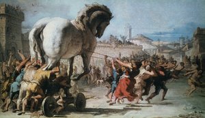 Processionen av den trojanska hästen in i Troja, c1760 av Giovanni Battista Tiepolo