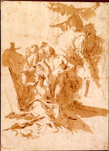Upptäckten av Punchinellos grav av Giovanni Battista Tiepolo