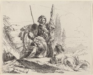 Tre soldater och en ungdom av Giovanni Battista Tiepolo