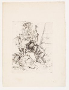 Två sittande trollkarlar och två ungdomar av Giovanni Battista Tiepolo
