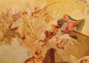 Översättning av det heliga huset från Nasaret till Loreto, detalj av Jungfrun av Giovanni Battista Tiepolo