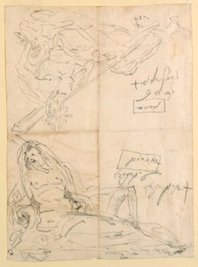 Två skisser av flodgudar av Giovanni Battista Tiepolo