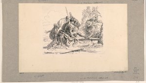 Två soldater och två kvinnor, från Vari Capricci av Giovanni Battista Tiepolo