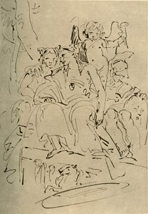 Två kvinnor, Eros och en soldat, mitten av 1700-talet, 1928 av Giovanni Battista Tiepolo