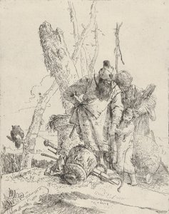 Två astrologer och en pojke, från Scherzi, ca. 1743-50. av Giovanni Battista Tiepolo