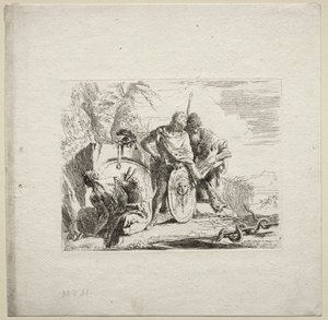 Olika Caprices: Den unge soldaten och astrologen av Giovanni Battista Tiepolo