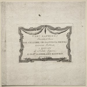 Olika Caprices: Titelsida av Giovanni Battista Tiepolo