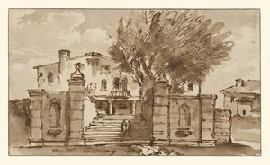 Utsikt över en villa av Giovanni Battista Tiepolo