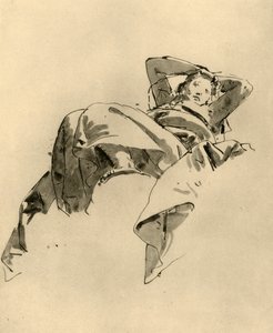 Kvinna som vilar, mitten av 1700-talet, 1928 av Giovanni Battista Tiepolo