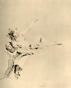 Kvinna som vilar på moln och stöds av en Amor, mitten av 1700-talet, 1928 av Giovanni Battista Tiepolo