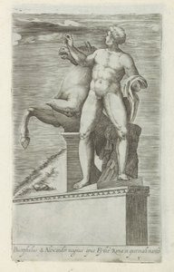 Sculptuur van een van de Dioscuren op het Quirinaal te Rom Bucephalus & Alexander stora verk (...) (titel på objekt) Antika skulpturer i Rom (serietitel) Ikoner av de antika statyerna av staden Rom som ses på offentliga platser (serietitel) av Giovanni Battista de
