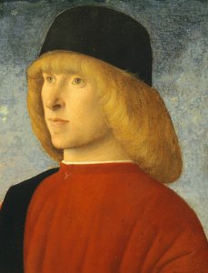 Porträtt av ung senator, av Giovanni Bellini (1431-36 - 1516), olja på panel, 35x26,4 cm, ca 1485-1490 av Giovanni Bellini