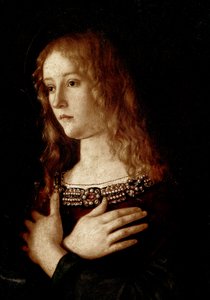 Jungfru och barn med Saint Catherine of Alexandria och Saint Mary Magdalene av Giovanni Bellini