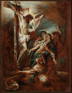 Korsfästelsemålning av Giovanni Benedetto Castiglione dit il Grechetto (1610-1665) 1600-talsgener Nya gatumuseer