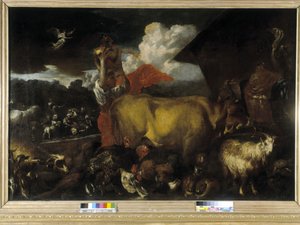 Djurens ingång i arken (olja på duk) av Giovanni Benedetto Castiglione
