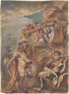 Alexander vid Cyrus grav av Giovanni Benedetto Castiglione