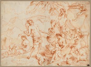 Bacchanal Before a Herm av Giovanni Benedetto Castiglione
