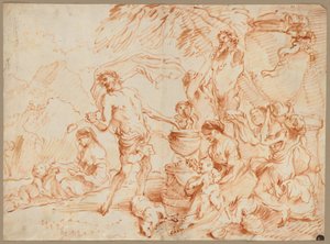 Bacchanal Before a Herm, tidigt 1660-tal. av Giovanni Benedetto Castiglione