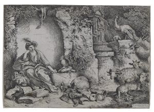 Circe förvandlar Ulysses män till odjur av Giovanni Benedetto Castiglione